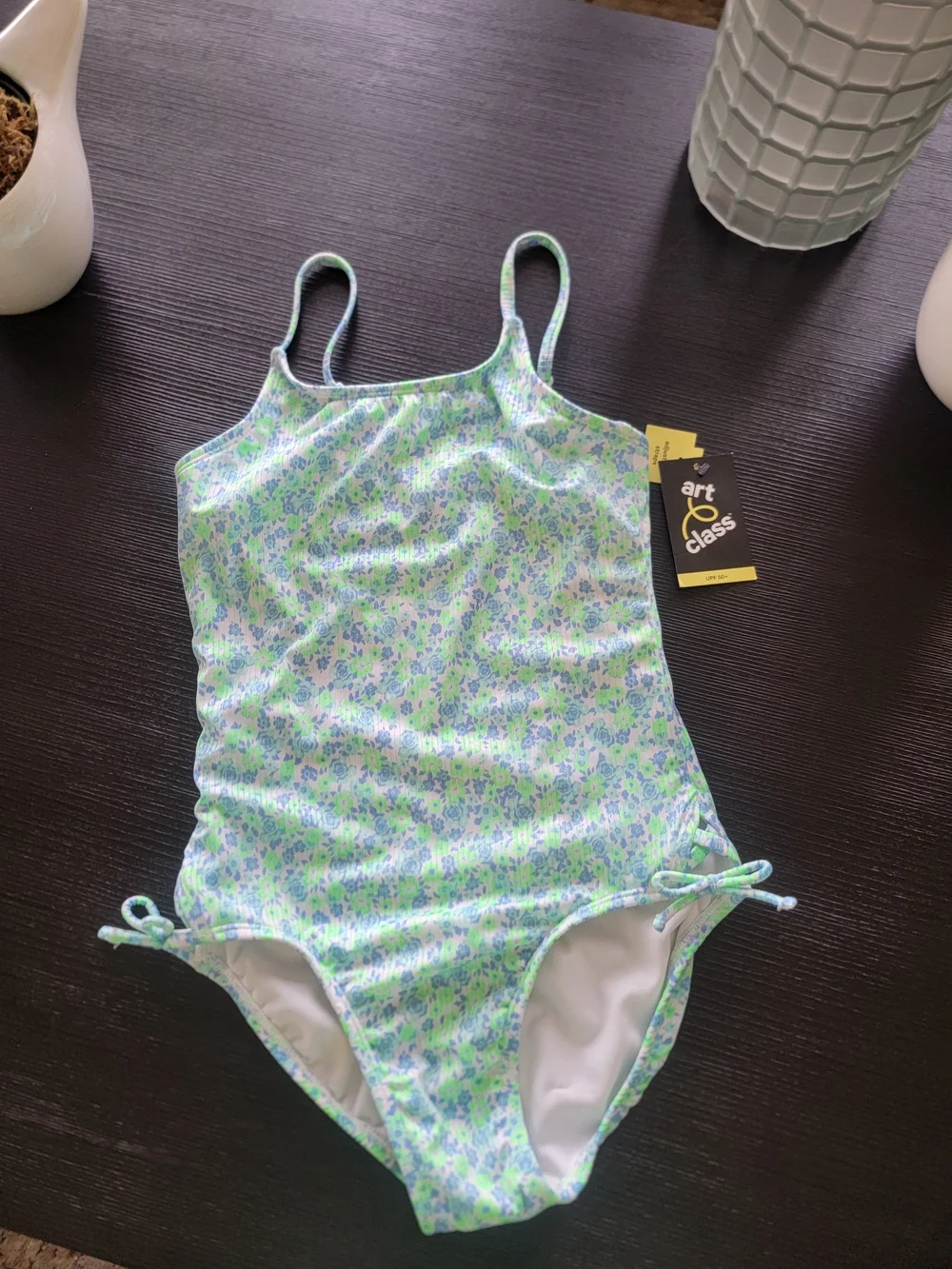 Girls' Vibrant Meadow Floral One Piece Swimsuit - art class Size XL(14)